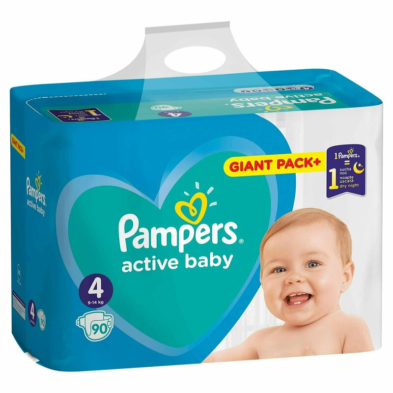 Pampers - scutece active baby 4 giant pack 90 buc