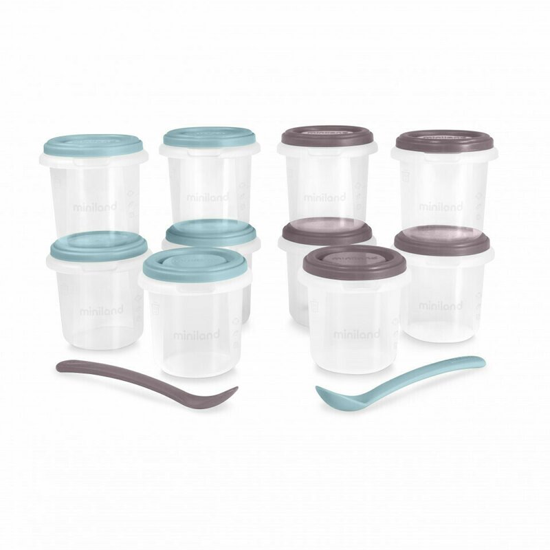 Miniland - set 10 recipiente ermetice 250 ml terra