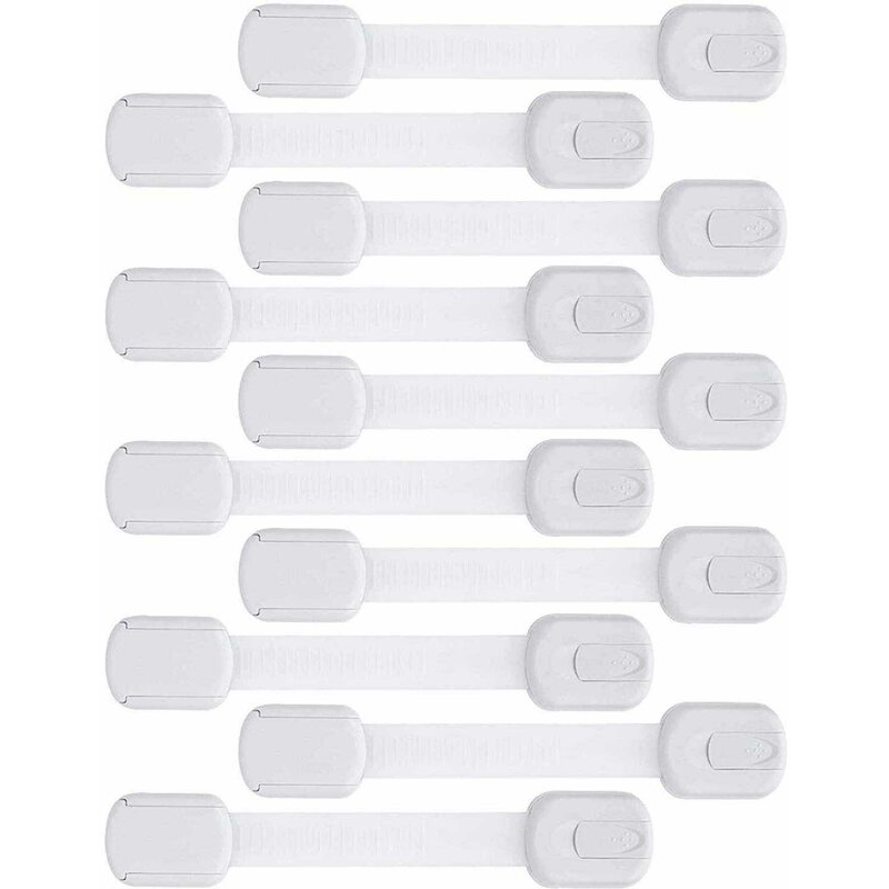 Bambinice - set 10 sisteme de siguranta, multifunctionale, reglabile, 19 cm, alb