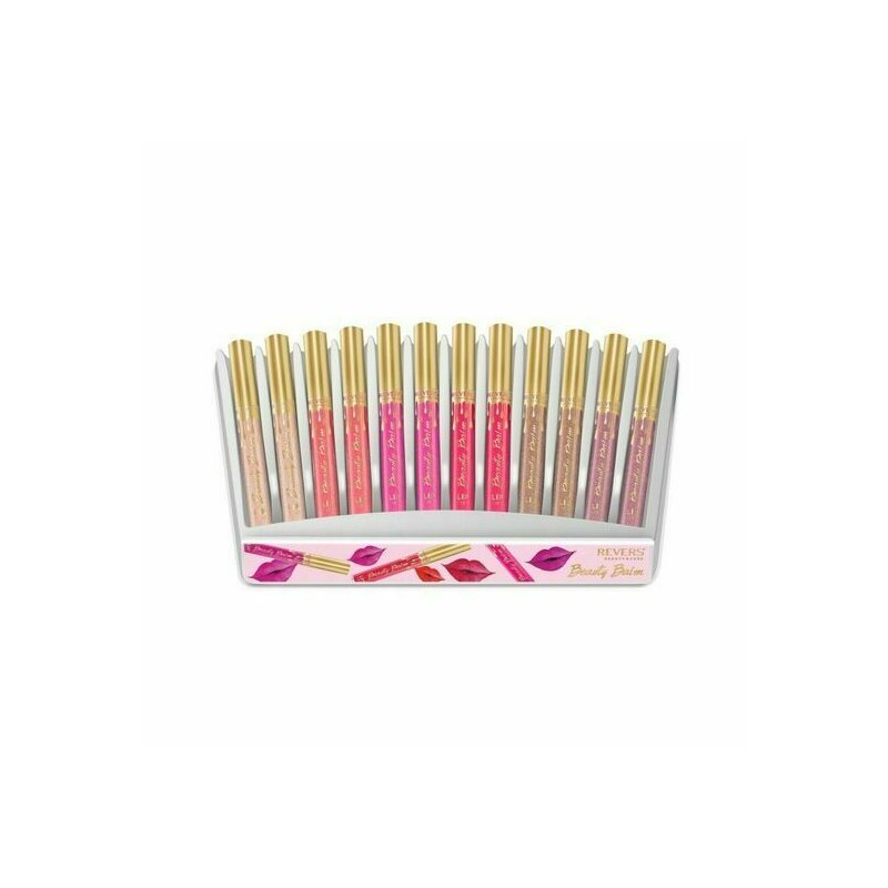 Set 12 bucati ruj lichid beauty balm, revers