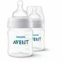 Set 2 biberoane, Philips Avent, Anti-colici, 125 ml, Fara BPA, Usor de curatat, Tetine cu structura striata contra aplatizarii, 0 luni+, Transparent - 1