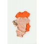 Babycosy - Set 2 body-uri bebe unisex din bumbac organic si modal - Rodie/Piersica, Baby Cosy (Marime: 0-3 Luni) - 1