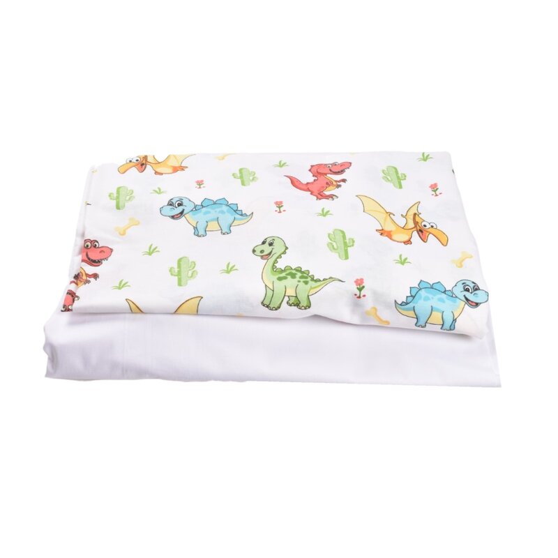 Confort Family - Set 2 cearsafuri , Dinozauri, din Bumbac, 120x60 cm