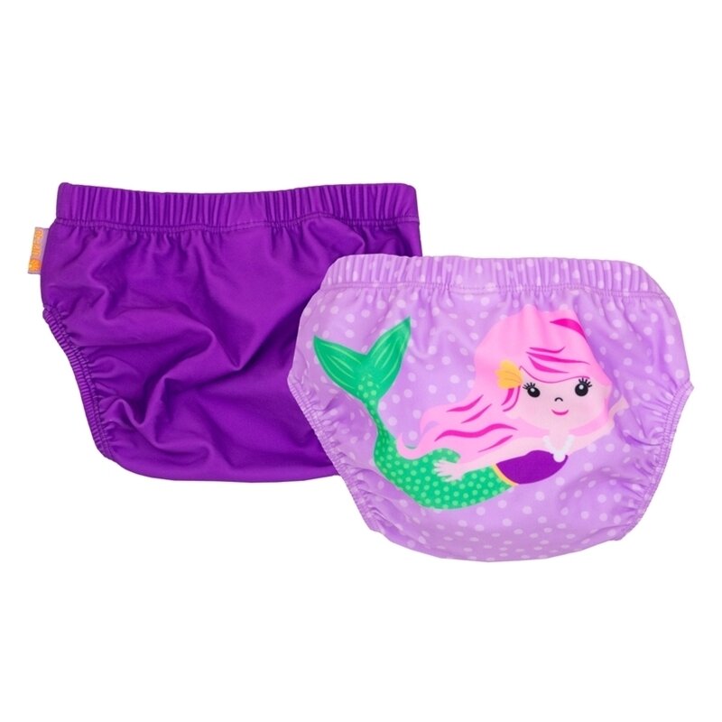 Zoocchini - Set 2 chilotei de baie impermeabili, , protectie UPF50+, marime M, 12-24 Luni – Sirena