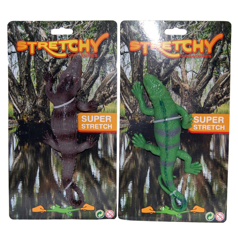 Up int'l - set 2 crocodili super elastici din silicon, verde/maro, 25 cm