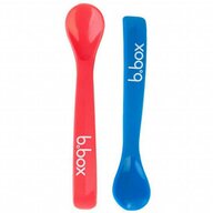 B.box - Set 2 lingurițe flexibile de silicon de la , albastru si roșu