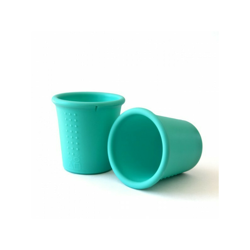 Set 2 pahare din silicon - silikids - aqua
