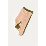 Babycosy - Set 2 pantaloni bebe unisex din bumbac organic si modal - Verde/Blush, Baby Cosy (Marime: 9-12 luni)