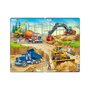 Set 2 Puzzle midi Constructii II, camion, macara, betoniera si excavator, buldozer, orientare tip portret, 20 piese, Larsen - 1