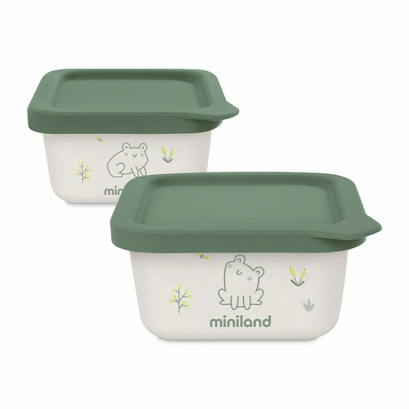 Set 2 recipiente ermetice ptr.mancare solida frog miniland
