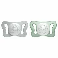 Set 2 suzete bebelusi, Chicco, Physio Forma, Silicon moale, Fara BPA, Sterilizabil la microunde, 0-2 luni, Verde