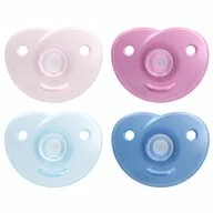 Set 2 suzete bebelusi, Philips Avent, Silicon medical moale, Design dintr-o bucata, Tetina rotunda simetrica, Fara BPA, 0-6 luni, forma inima