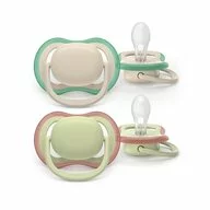 Set 2 suzete bebelusi, Philips Avent, Ultra Air, Ortodontice, Silicon moale, Ventilate, Senzatie naturala, Fara BPA, 6-18 luni, Verde/Rosu