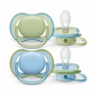 Set 2 suzete bebelusi, Philips Avent, Ultra Air, Ortodontice, Ventilate, Senzatie naturala, Fara BPA, 0- 6 luni, Albastru/Verde