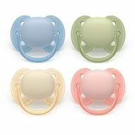 Set 2 suzete bebelusi, Philips Avent, Ultra Soft, Ortodontice, Silicon moale, Scut flexibil pentru piele sensibila, Fara BPA, 0-6 luni, multicolor/deschis