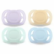 Set 2 suzete bebelusi, Philips Avent, Ultra Start, Ortodontice, Silicon moale, Fara BPA, 80% materiale de origine vegetala, 0-6 luni, multicolor uni