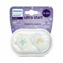 Set 2 suzete bebelusi, Philips Avent, Ultra Start, Ortodontice, Silicon moale, Usoare, Fara inel si fara BPA, Fosforescente, Fara BPA, 0-2 luni, Cu model, Verde/Mov - 2