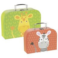 Goki - Set 2 valize pentru copii - Joc de rol - Model Girafa si Zebra