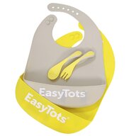 Easytots - Set 2 x bavetica silicon + furculita si lingurita ergonomice