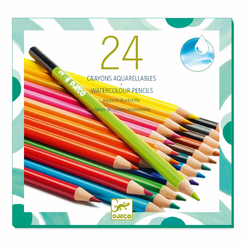 Djeco - set 24 creioane acuarel,