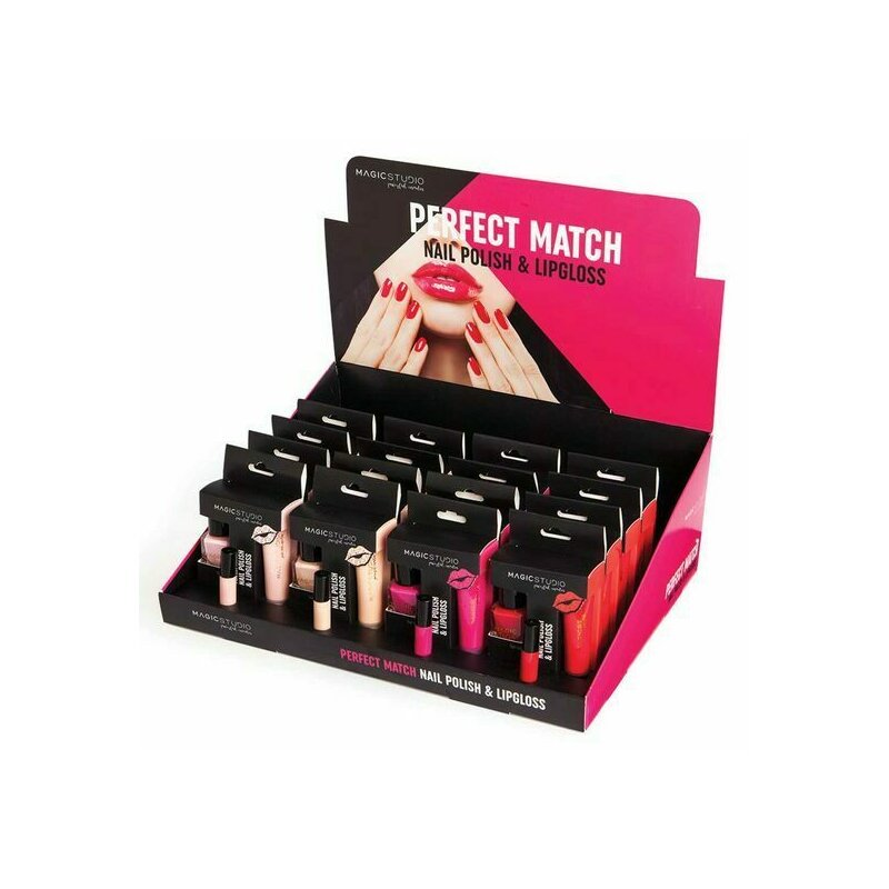 Set 24 pachete perfect match, gloss de buze si lac unghii, magic studio