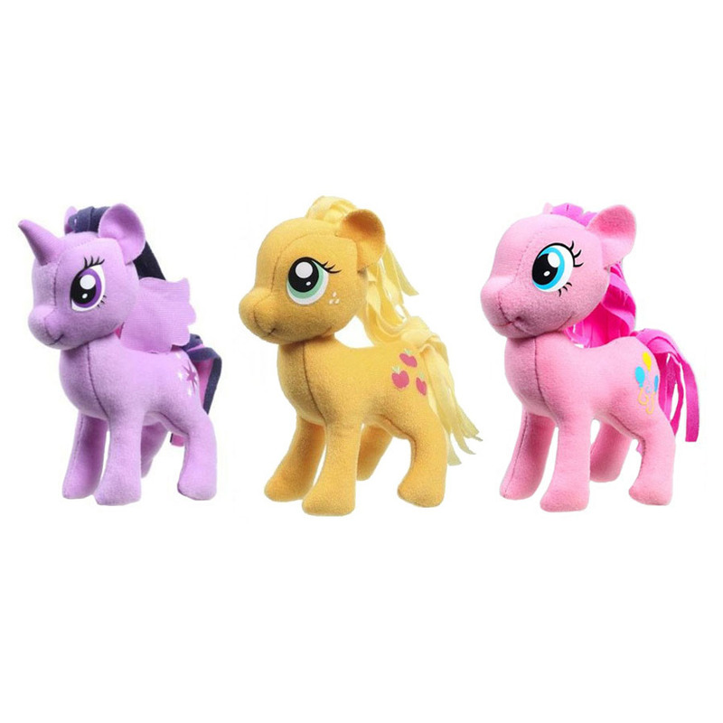 Set 3 jucarii din plus my little pony (twilight, applejack, pinkie pie), 13 cm