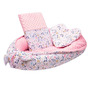 Set 3 piese Luxury, Baby Nest cu doua fete, Cu paturica si pernuta in forma de inima, New Baby, Minky Cranberries - 3