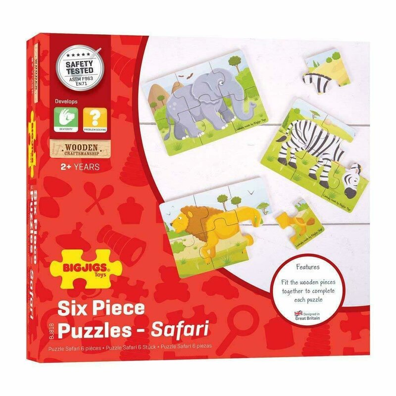 BigJigs - Set 3 puzzle din lemn Jungla Vesela