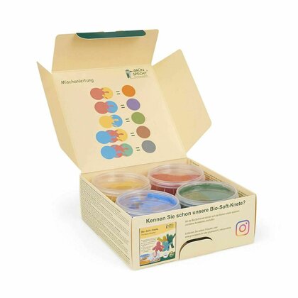 Grunspecht - Set 4 culori vopsea organica pentru degete, pentru copii, 2 ani+, pentru pictat direct cu palma sau talpa, Gruenspecht 691-00