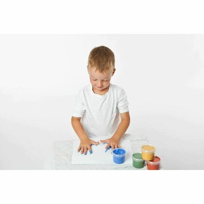 Grunspecht - Set 4 culori vopsea organica pentru degete, pentru copii, 2 ani+, pentru pictat direct cu palma sau talpa, Gruenspecht 691-00