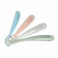 Beaba - Set 4 lingurite ergonomice silicon - Eucalyptus