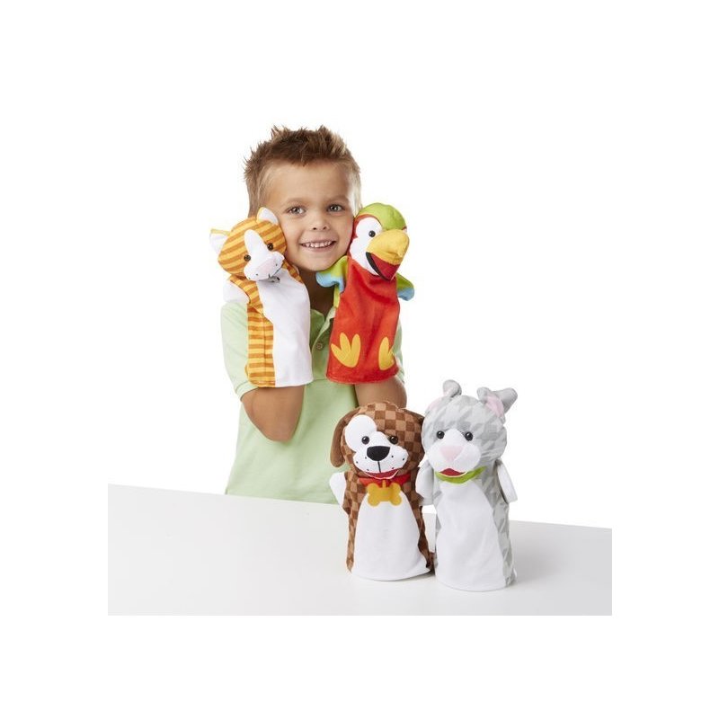 Melissa & doug - set 4 papusi de mana animale de companie