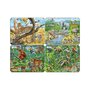 Larsen - Set 4 Puzzle mini Animale exotice cu Gheparzi  Elefanti  Papagali  Tigir  orientare tip vedere  11 piese - 1