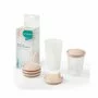 Set 4 recipiente, BabyOno, Pentru stocarea laptelui matern sau a hranei, 200 ml, Fara BPA, Contin capace, Transparent - 1