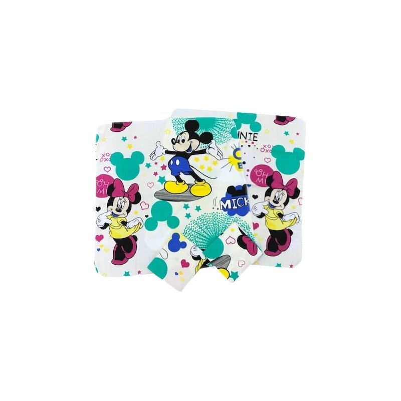 Deseda - Set 4 scutece finet 70x70cm Mickey Mouse pe alb