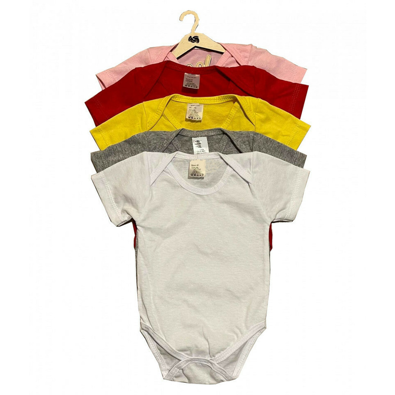 Set 5 body-uri din bumbac cu maneca scurta color mix 1 (marime: 6-12 luni)