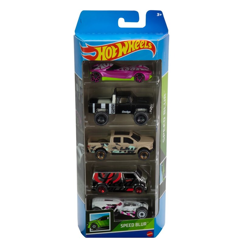 Mattel - set 5 masini hot wheels speed blur