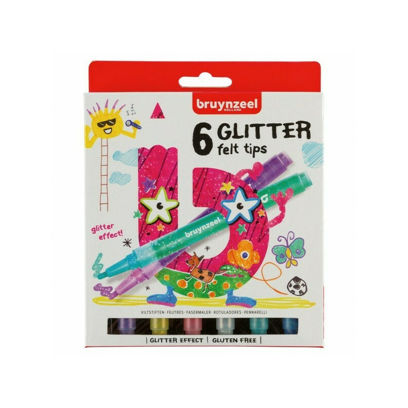Set 6 carioci cu sclipici bruynzeel
