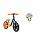 Bicicleta fara pedale, Lionelo, Alex, Usoara, Cu ghidon si sa reglabile, Greutate 3.3 Kg, Cu roti din spuma EVA, 12 inch, Portocaliu + Casca pentru copii, Reglabila 50-56 cm, Bej - 2