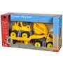 Big - Set Camion cu remorca si excavator Power Worker Mini Transporter with Digger - 6