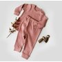 Babycosy - Set bluzita cu maneca lunga si panataloni lungi din bumbac organic si 5% elastan - Roz, Baby Cosy (Marime: 6-9 luni) - 1