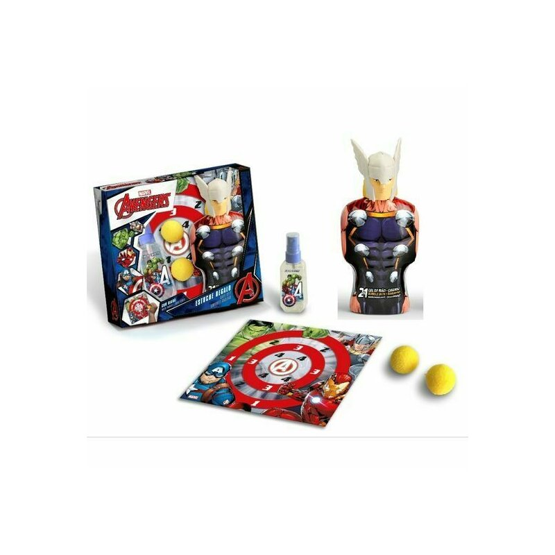 Set cadou Avengers Infinity War, Thor, cu Apa de toaleta 90ml, Figurina 2in1, Spumant de baie si Sampon 350ml, Jucarie Tintar si 2 bile