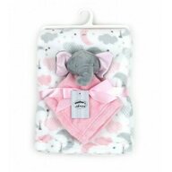 Mother's choice - Set cadou bebelusi cu paturica si jucarie atasament elefantel roz