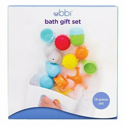Ubbi - Set cadou jucarii de baie si cosulet 