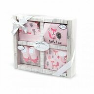 Mother's choice - Set cadou nou nascuti 4 piese din bumbac model little fox - roz