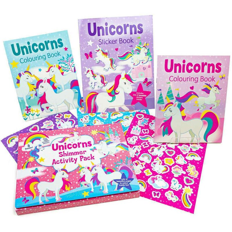 Alligator - set carti de colorat cu stickere unicorns shimmer activity pack ab3101unsap