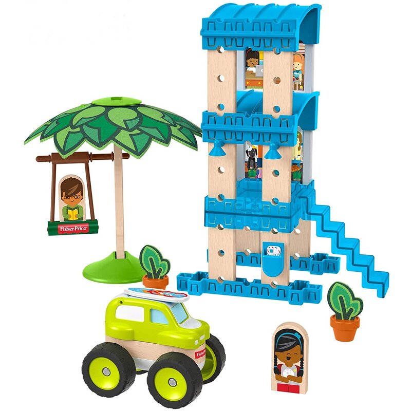 Fisher-price - set constructie wonder makers beach bungalow 35 piese