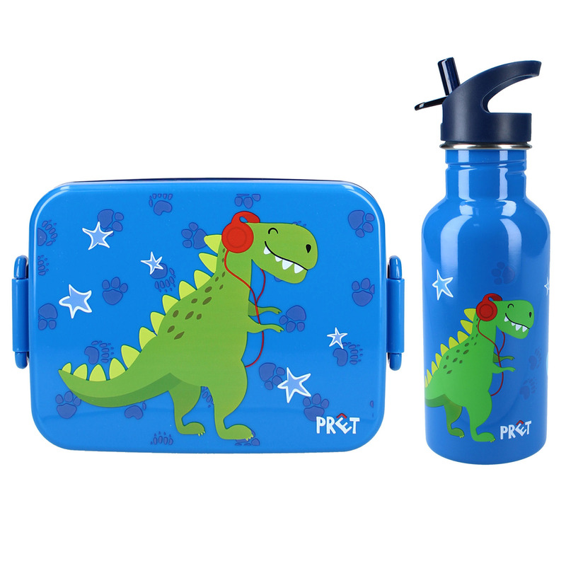 Set cutie alimente 16x13x5 cm si bidon inox 500 ml prÃªt blue
