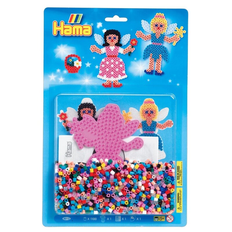 Hama - set de 1100 de margele de calcat midi zane cu 1 planseta de lucru in basica blister