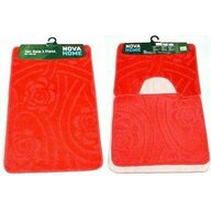 Nova home - Set de 3 covorase de baie mari, , rosu, 50x80 cm